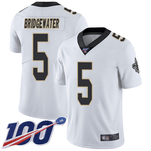 Men New Orleans Saints Limited White Teddy Bridgewater Road Jersey NFL Football 5 100th Season Vapor Untouchable Jersey